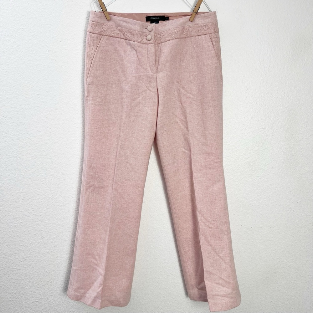 Arden B | Pink Wool Bootcut Pants With Lace Size 4